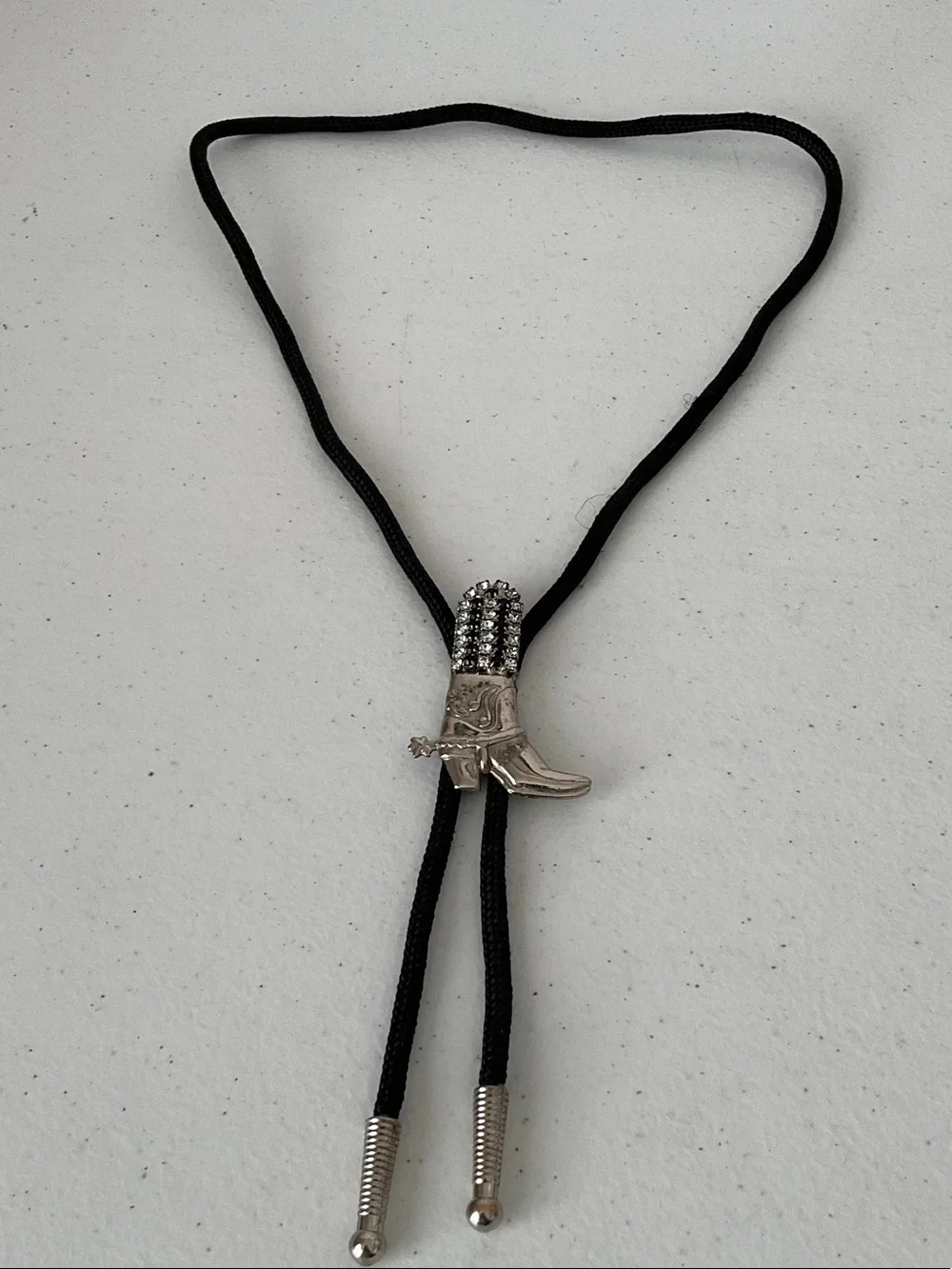 Western Bolo Tie in Black and Silver